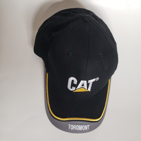 CAT Caterpillar Toromont embroidered logo trademark baseball cap hat black OS - Picture 2 of 10